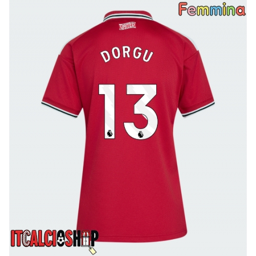 Manchester United Patrick Dorgu #13 Prima Maglia Femmina 2026-27 Manica Corta